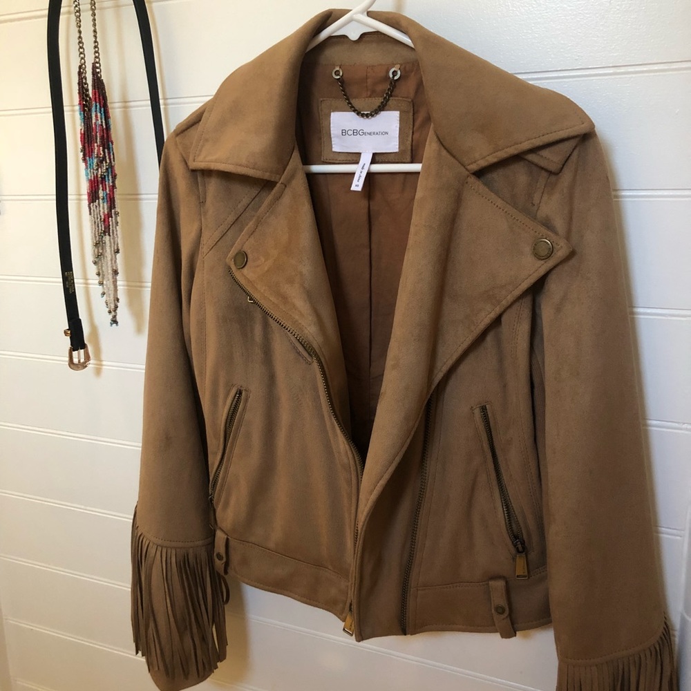 BCBG Suede Fringe Jacket 🆕